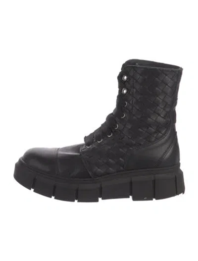 Pre-owned Alohas Leather Combat Boots In Black
