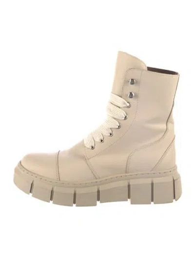 Pre-owned Alohas Leather Combat Boots In Neutral