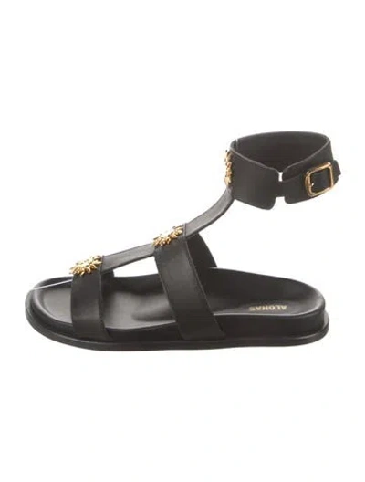 Pre-owned Alohas Leather Gladiator Sandals In Black