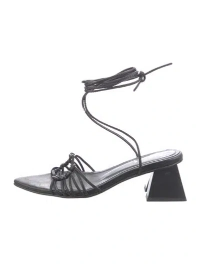 Pre-owned Alohas Leather Gladiator Sandals In Black