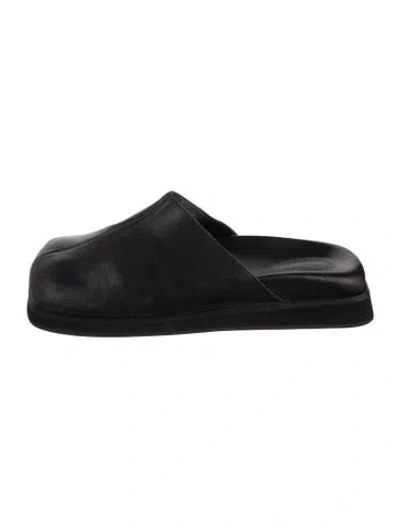 Pre-owned Alohas Leather Mules In Black