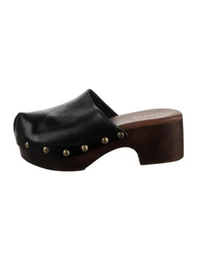 Pre-owned Alohas Leather Mules In Black