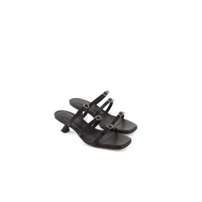 Alohas Leather Mules In Black