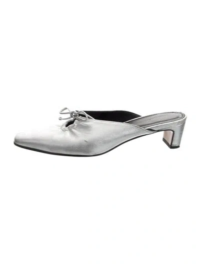 Pre-owned Alohas Leather Mules In Silver