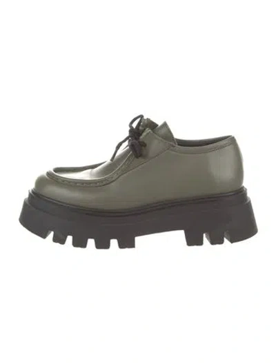 Pre-owned Alohas Leather Oxfords In Green