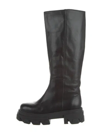 Pre-owned Alohas Leather Rain Boots In Black