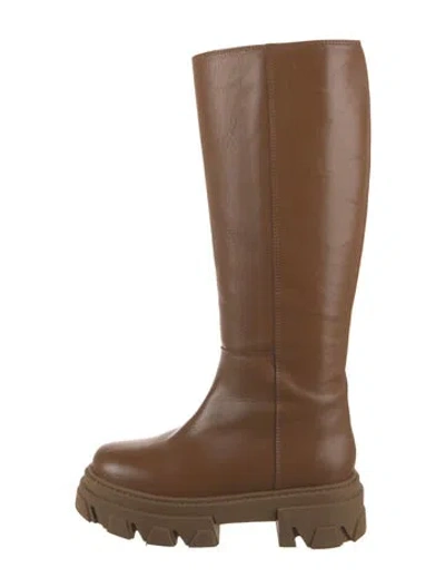 Pre-owned Alohas Leather Rain Boots In Brown