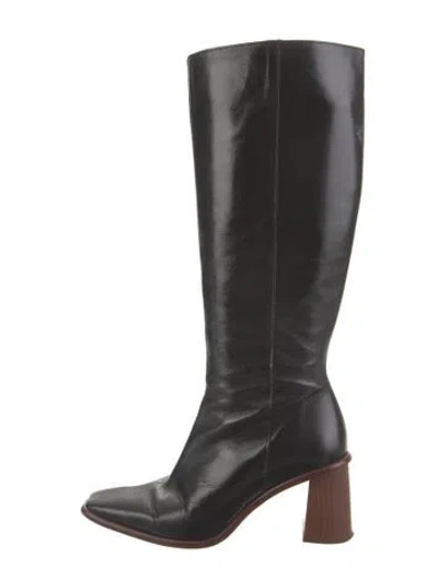 Pre-owned Alohas Leather Riding Boots In Black