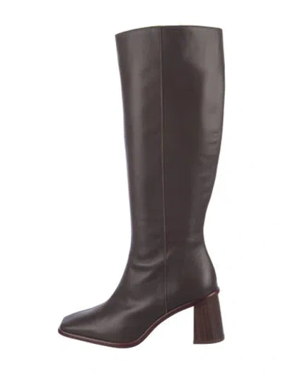 Pre-owned Alohas Leather Riding Boots In Brown