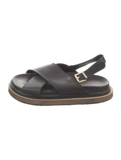 Pre-owned Alohas Leather Sandals In Black