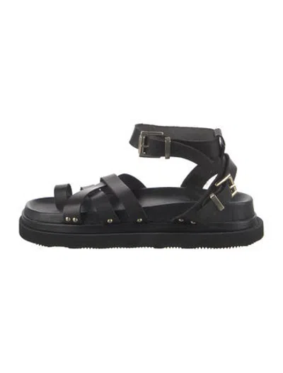 Pre-owned Alohas Leather Sandals In Black