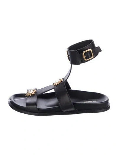 Pre-owned Alohas Leather Sandals In Black/blue