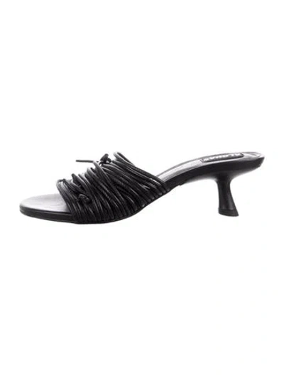 Pre-owned Alohas Leather Slides In Black