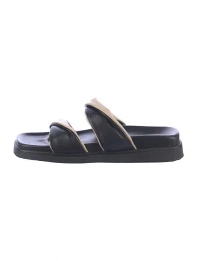 Pre-owned Alohas Leather Slides In Blue