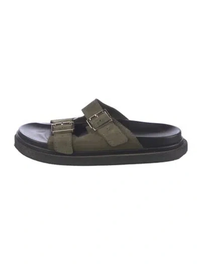 Pre-owned Alohas Leather Slides In Green