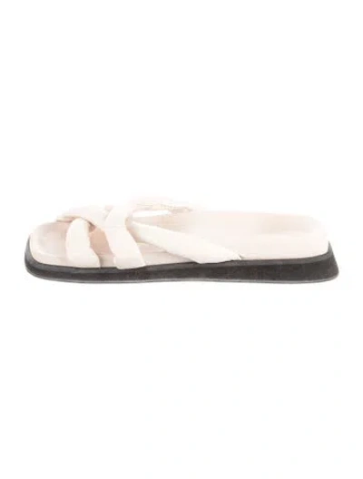 Pre-owned Alohas Leather Slides In Neutrals
