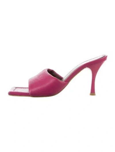 Pre-owned Alohas Leather Slides In Pink