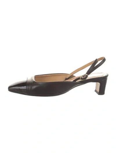 Pre-owned Alohas Leather Slingback Pumps In Black