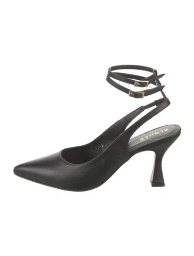 Pre-owned Alohas Leather Slingback Pumps In Black