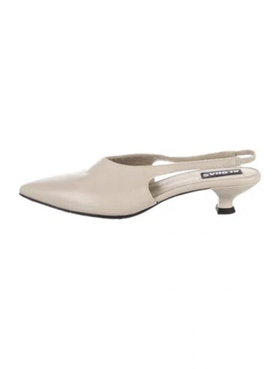 Pre-owned Alohas Leather Slingback Pumps In Neutrals