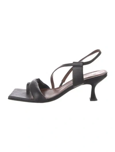Pre-owned Alohas Leather Slingback Sandals In Black