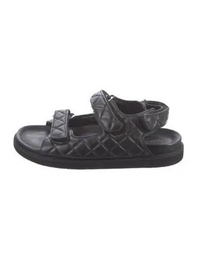 Pre-owned Alohas Leather Slingback Sandals In Black
