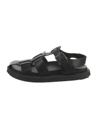 Pre-owned Alohas Leather Slingback Sandals In Black