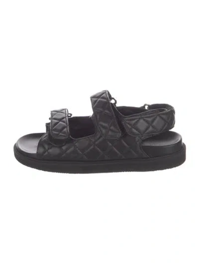 Pre-owned Alohas Leather Slingback Sandals In Black