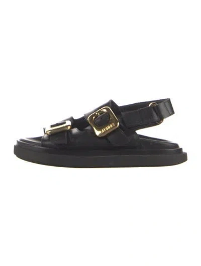 Pre-owned Alohas Leather Slingback Sandals In Black