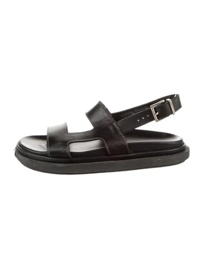 Pre-owned Alohas Leather Slingback Sandals In Black