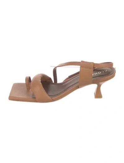 Pre-owned Alohas Leather Slingback Sandals In Brown