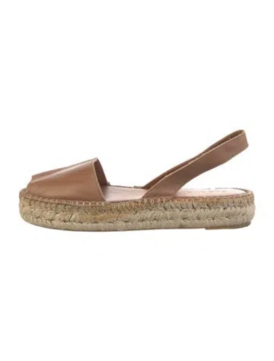 Pre-owned Alohas Leather Slingback Sandals In Neutral