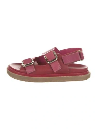 Pre-owned Alohas Leather Slingback Sandals In Red