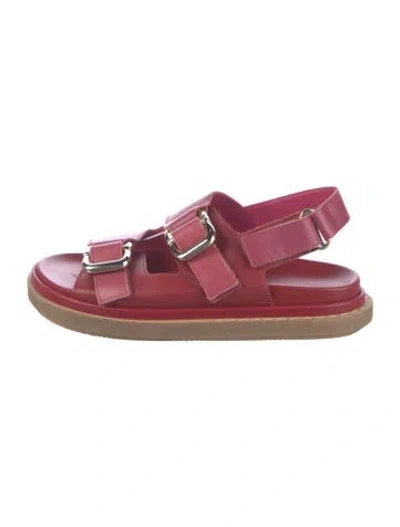 Pre-owned Alohas Leather Slingback Sandals In Red