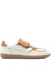 Alohas Tan Leather Sneakers With Textured Fur Accents In Neutral
