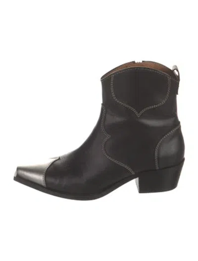 Pre-owned Alohas Leather Western Boots In Black
