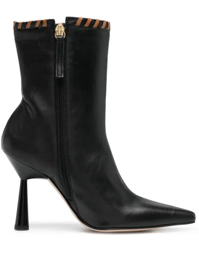 Alohas Leo 120mm Leather Ankle Boots In Black