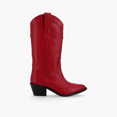 Alohas Liberty Red Leather Boots