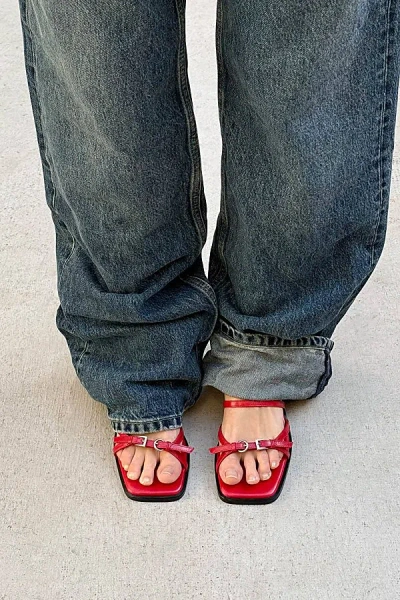 Alohas Liko Leather Sandals In Rift Red, Women's At Urban Outfitters