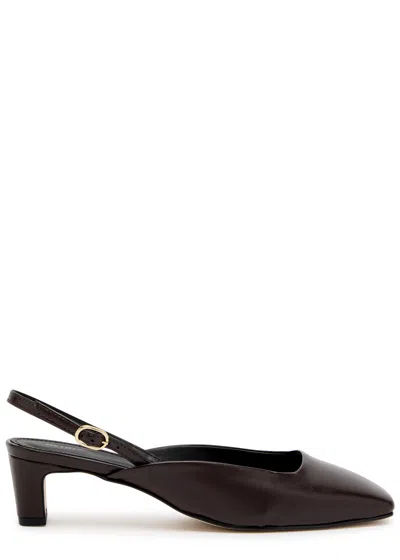 Alohas Lindy 50 Leather Slingback Pumps In Brown