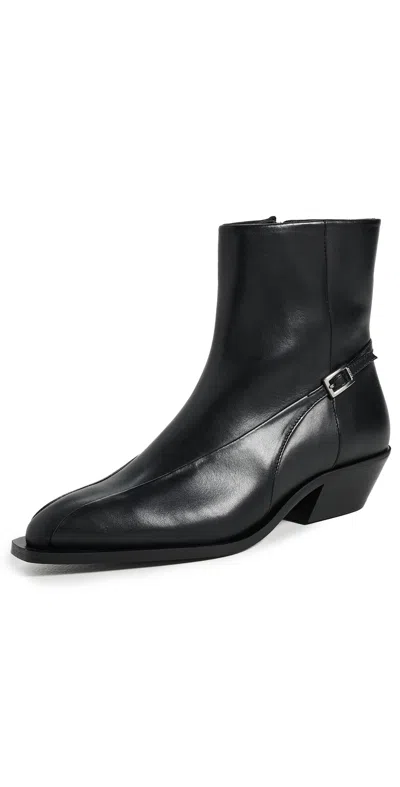Alohas Lizzie Black Leather Ankle Boots Black