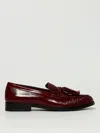 Alohas Marietta Onix Black Leather Loafers In Burgundy