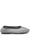 Alohas Mesh Upper Ballerinas With Shimmering Embellishments In Black