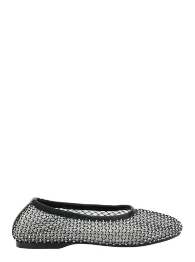 ALOHAS 'LORAIN' BLACK BALLERINAS WITH MESH DESIGN AND BEADED DECORATIONS IN TECH FABRIC WOMAN