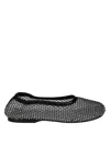Alohas Mesh Upper Ballerinas With Shimmering Embellishments In Black
