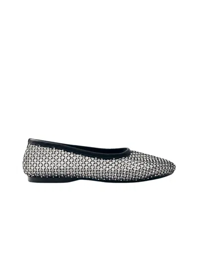 Alohas Lorain Mesh Glow Leather Ballet Flats In Black