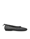 Alohas Gill Mesh Black Leather Ballet Flats