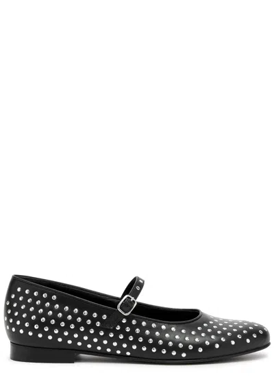 Alohas Lucien Studded Leather Ballet Flats In Black