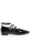 Alohas Woman Ballet Flats Black Size 7.5 Leather In Black