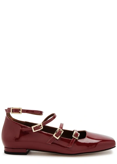 Alohas Luke Patent Leather Ballet Flats In Burgundy